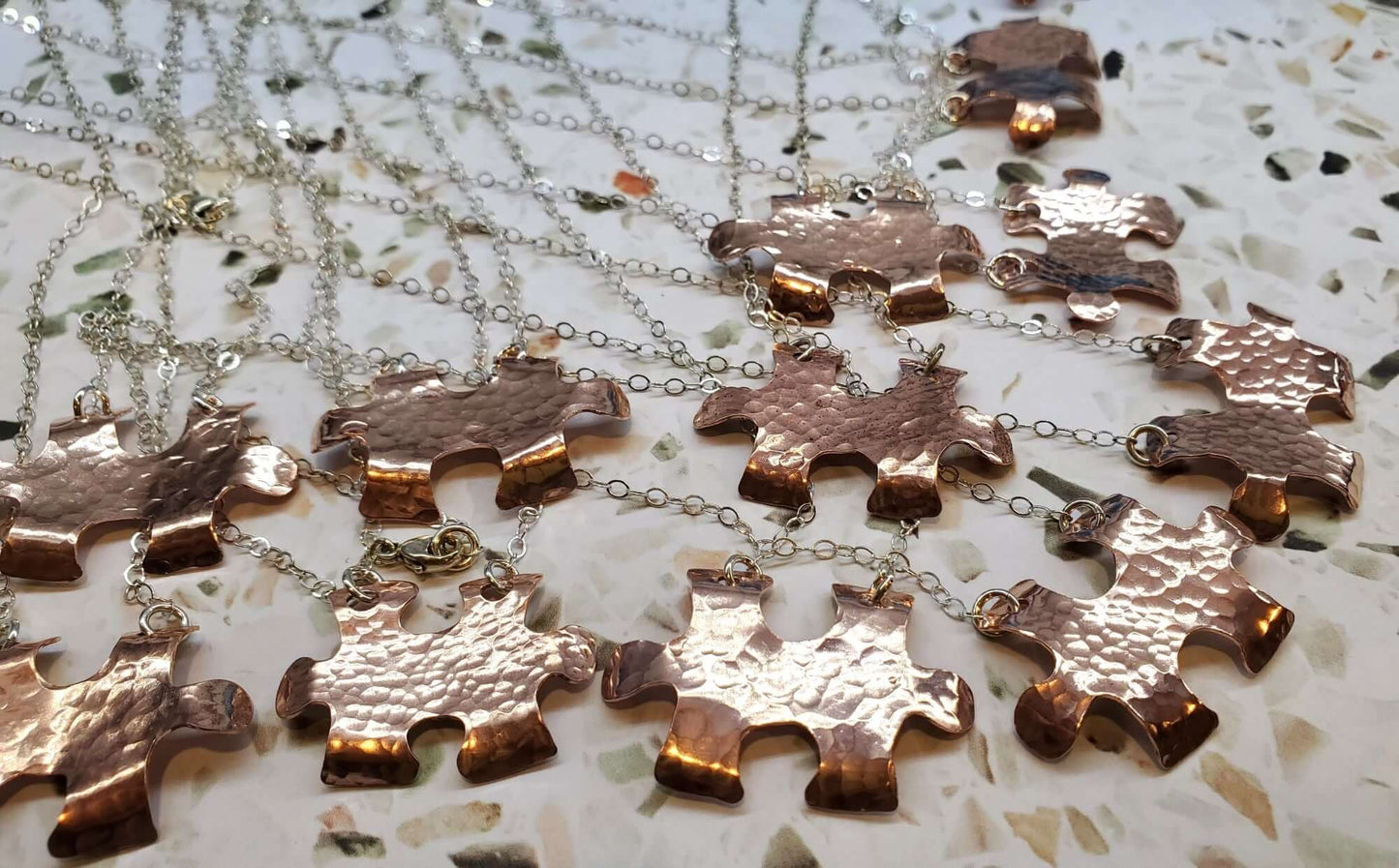 Handmade Hammered Copper Puzzle Piece Necklace Alexa Martha Designs