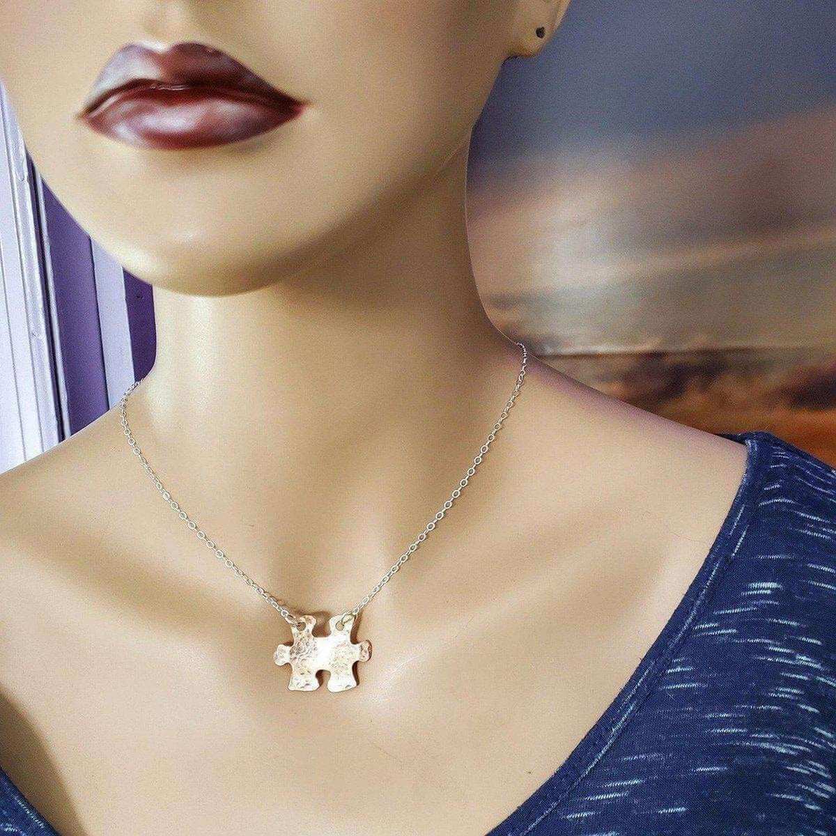 Handmade Hammered Copper Puzzle Piece Necklace Alexa Martha Designs