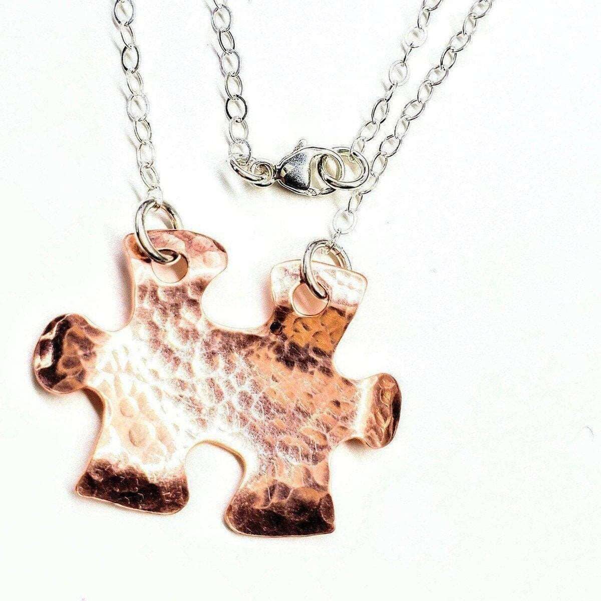Handmade Hammered Copper Puzzle Piece Necklace Alexa Martha Designs