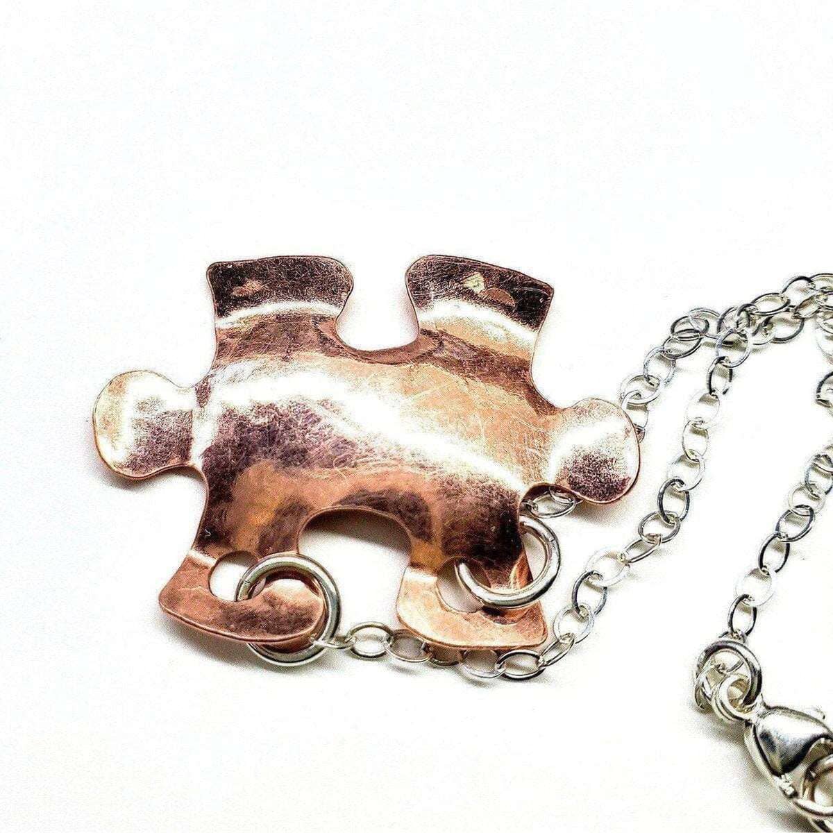 Handmade Hammered Copper Puzzle Piece Necklace Alexa Martha Designs