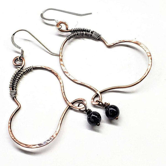 Hammered Copper Butterfly Wing Dangle Earrings Child Abuse Survivor