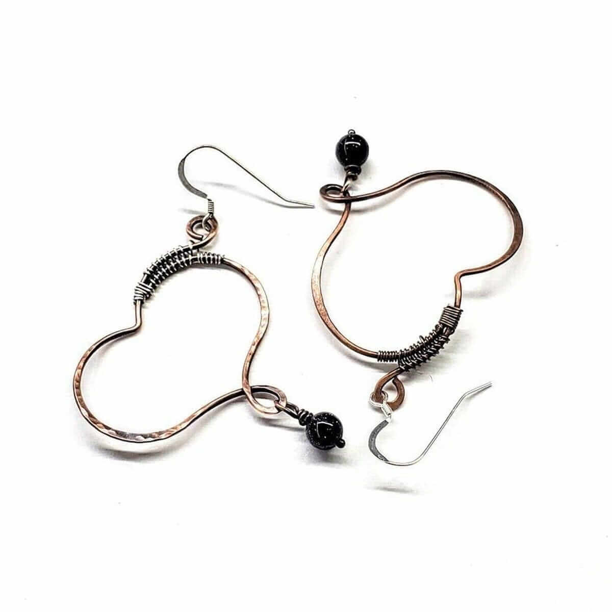 Hammered Copper Butterfly Wing Dangle Earrings Child Abuse Survivor