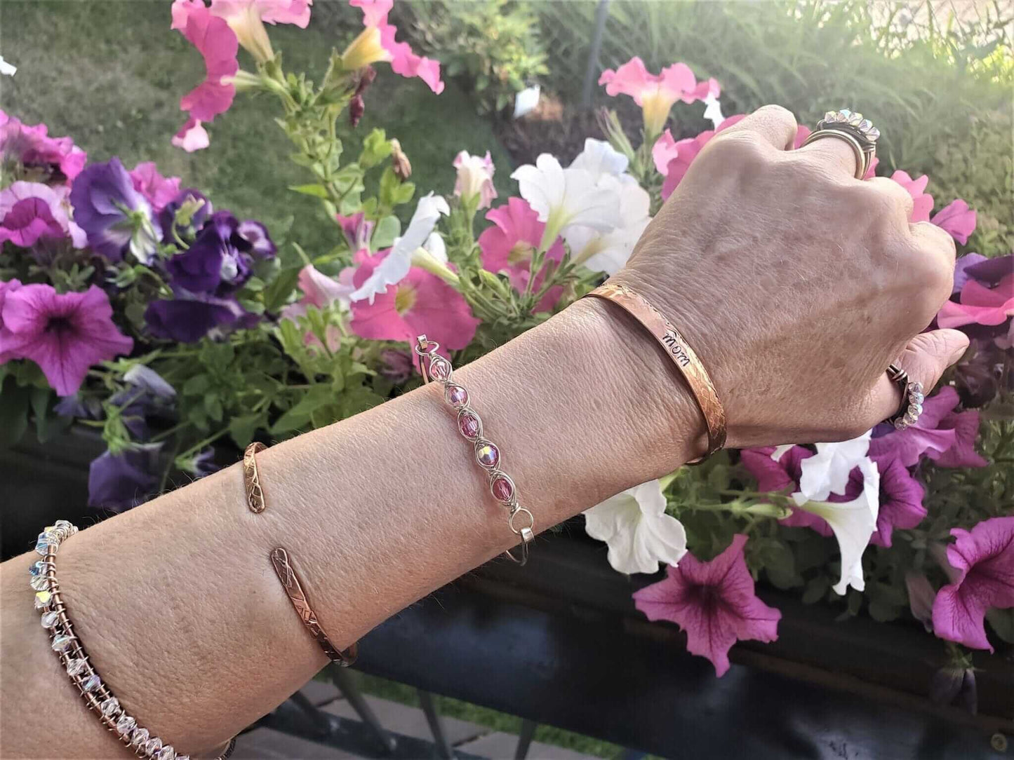 Handmade MOM Stamped Rose-Gold Copper Cuff Alexa Martha
