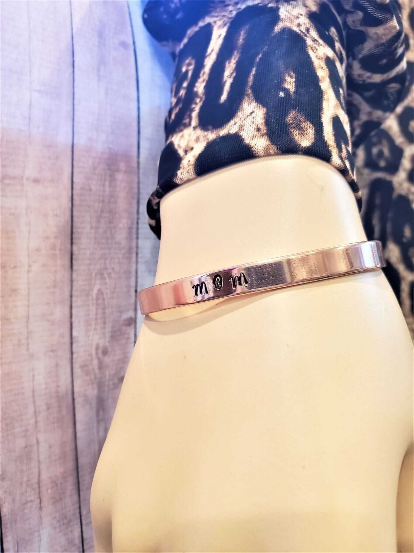 Handmade MOM Stamped Rose-Gold Copper Cuff Alexa Martha
