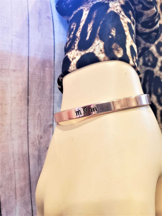 Handmade MOM Stamped Rose-Gold Copper Cuff Alexa Martha