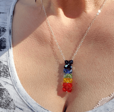 True Rainbow Crystal Rock Candy Necklace Handmade with 14 Swarovski Crystals by Alexa Martha