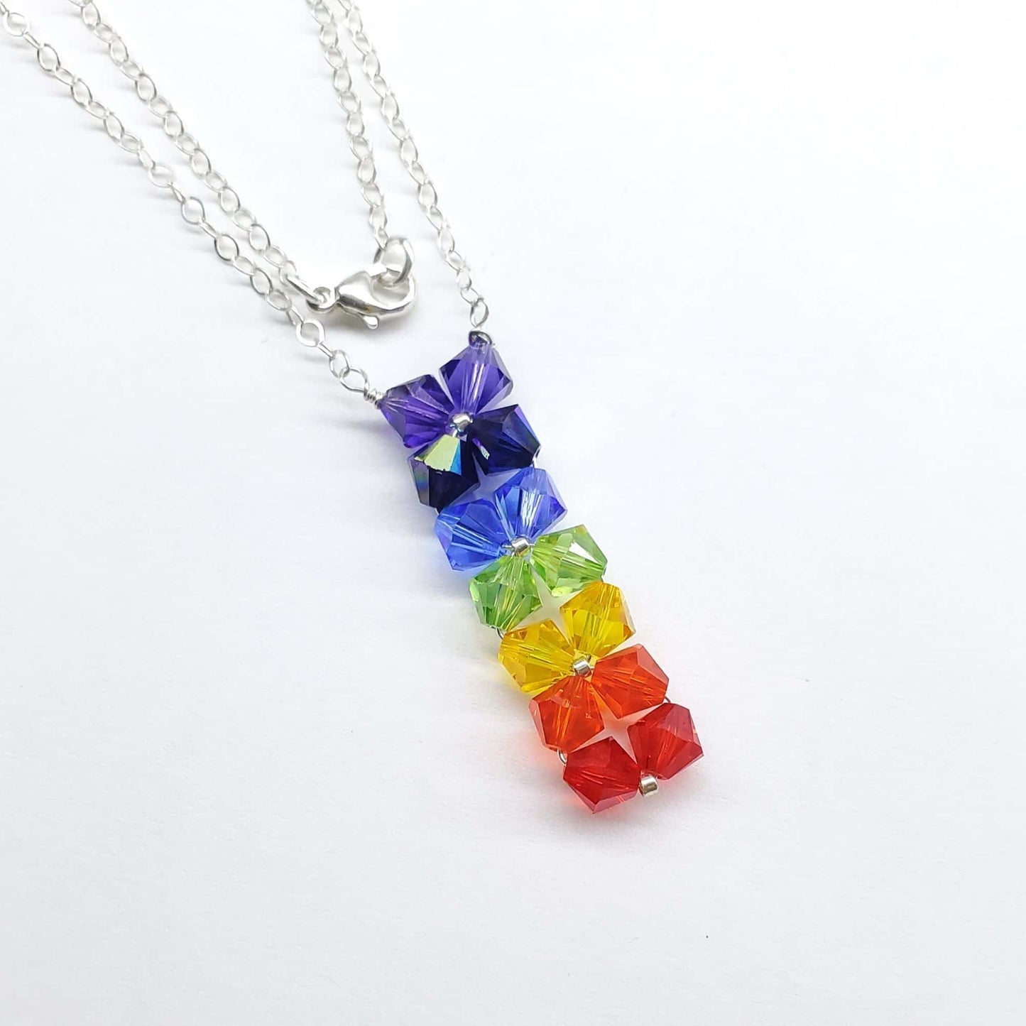 True Rainbow Crystal Rock Candy Necklace Handmade with 14 Swarovski Crystals by Alexa Martha