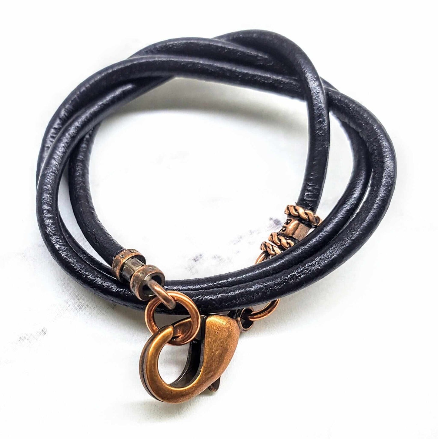 Handmade Smooth Black Leather Necklaces Various Lengths Single by Alexa Martha