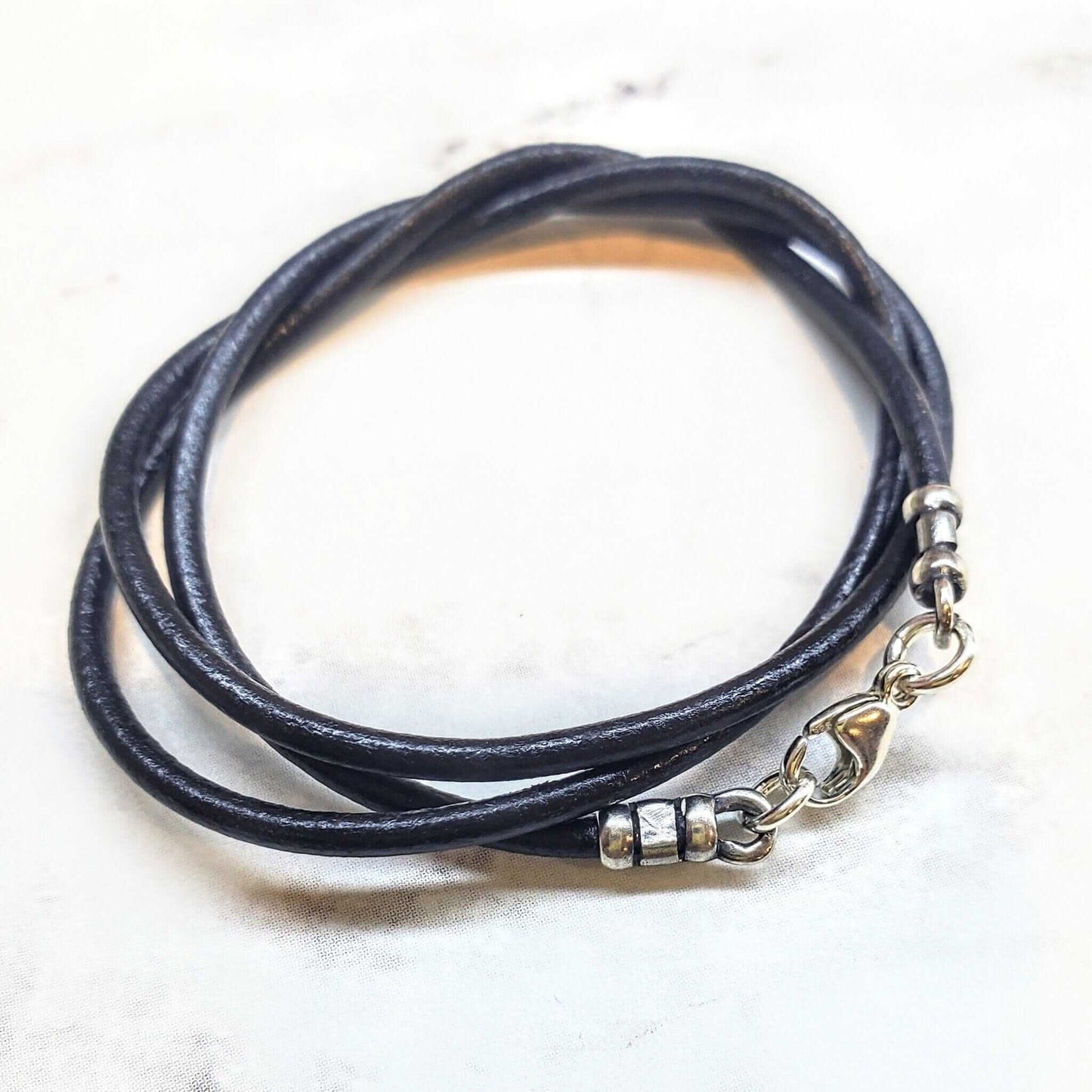 Handmade Smooth Black Leather Necklaces Various Lengths Single by Alexa Martha