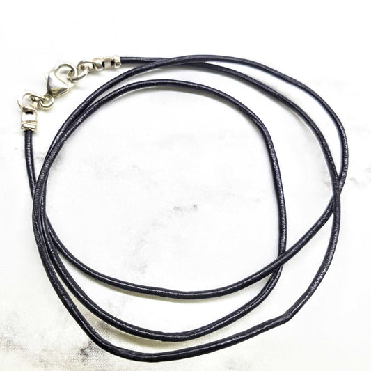 Handmade Smooth Black Leather Necklaces Various Lengths Single by Alexa Martha