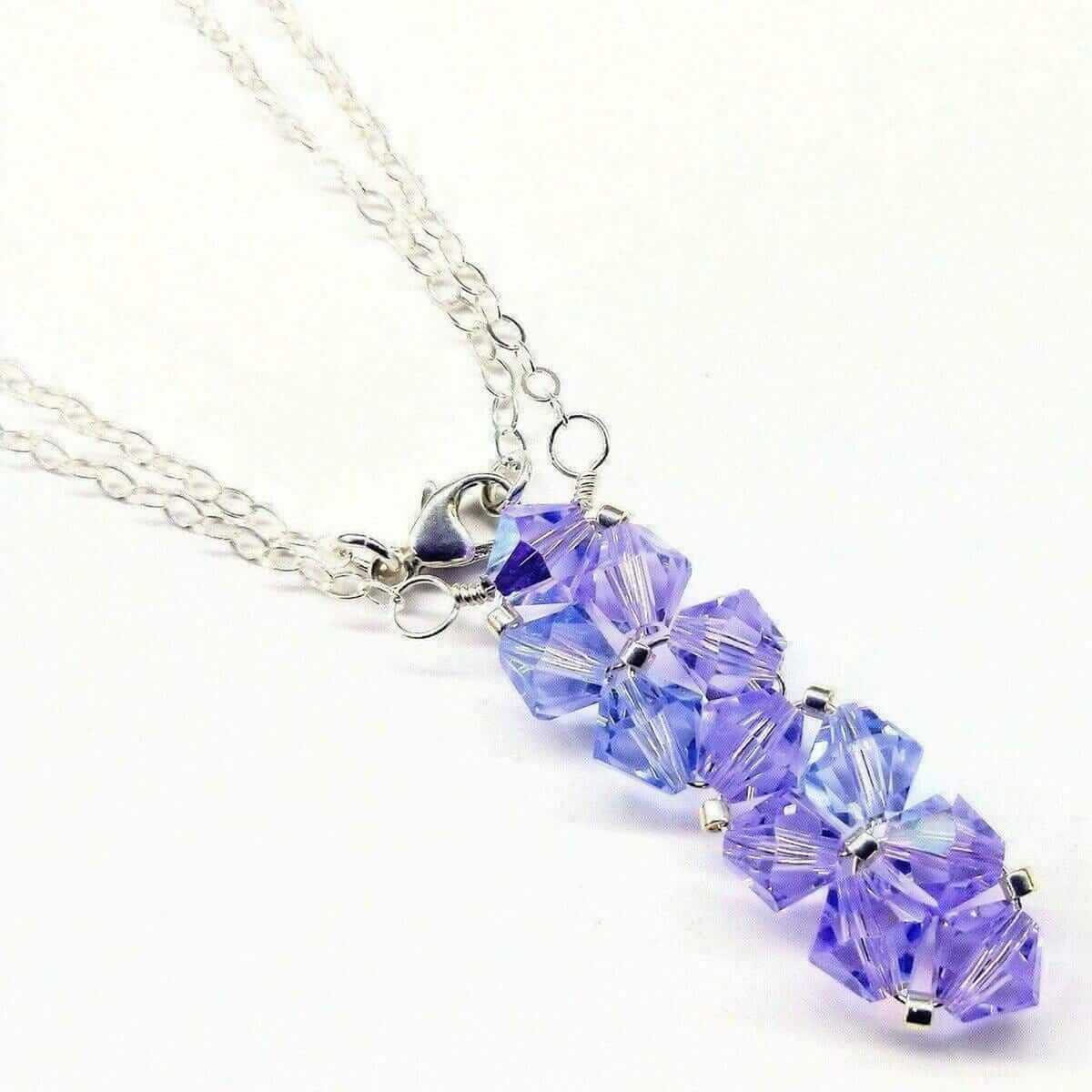 Wire Woven Crystal Rock Candy Necklace Handmade Various Colors Alexa Martha Designs