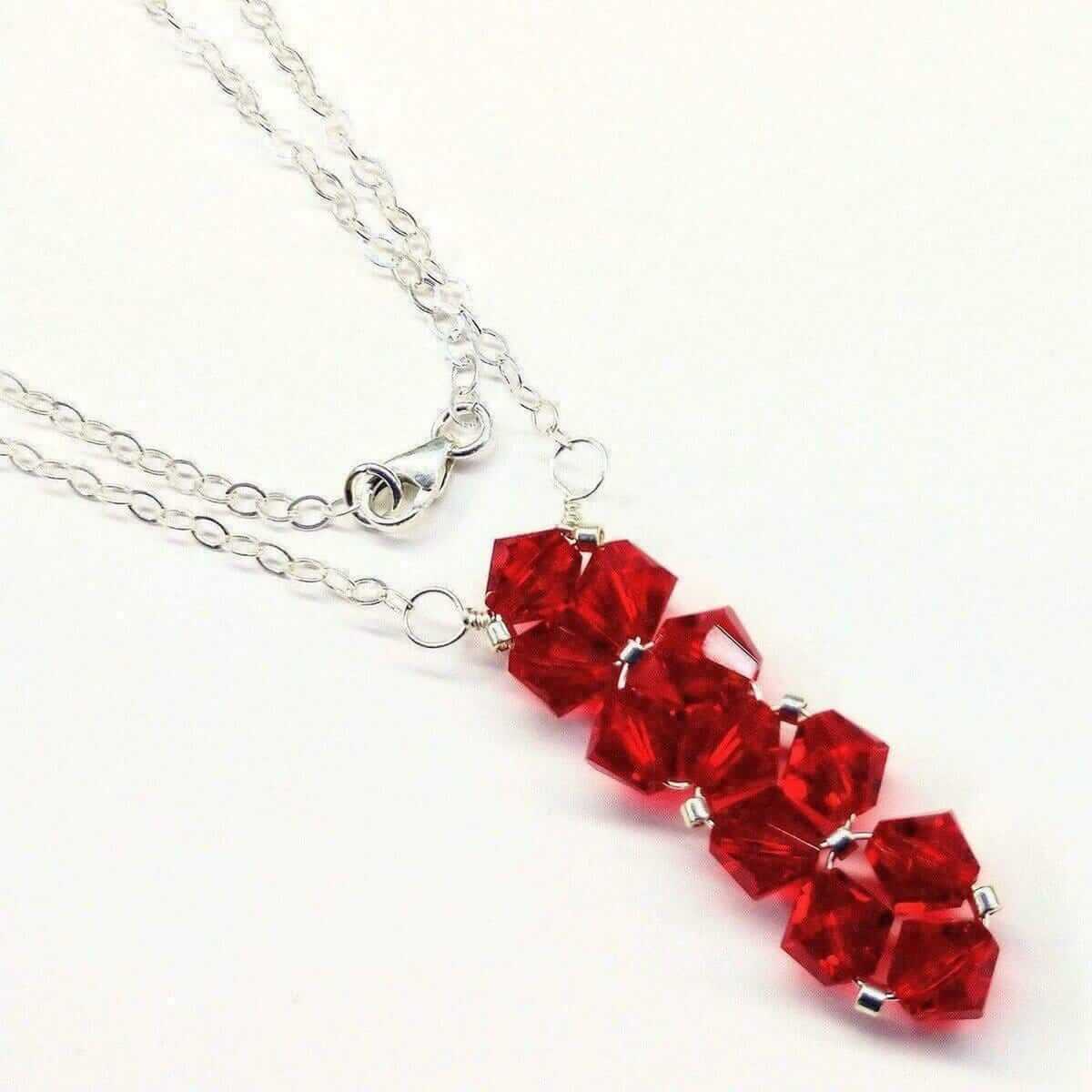 Wire Woven Crystal Rock Candy Necklace Handmade Various Colors Alexa Martha Designs