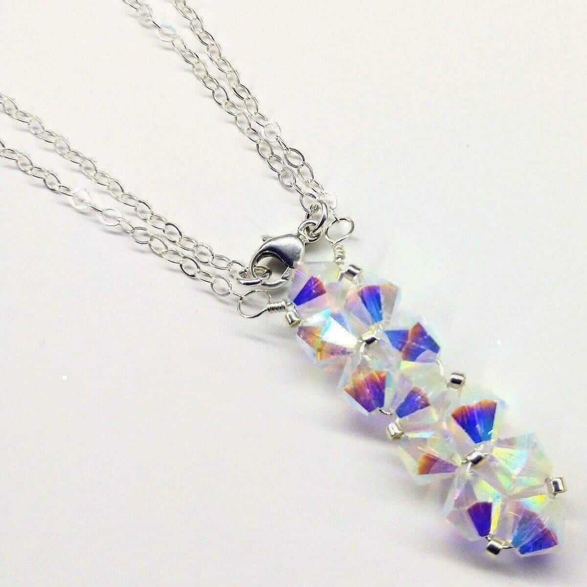 Wire Woven Crystal Rock Candy Necklace Handmade Various Colors Alexa Martha Designs