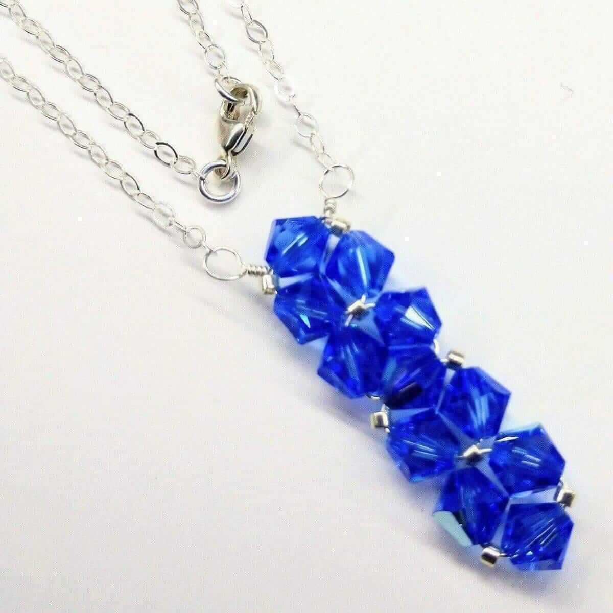 Wire Woven Crystal Rock Candy Necklace Handmade Various Colors Alexa Martha Designs