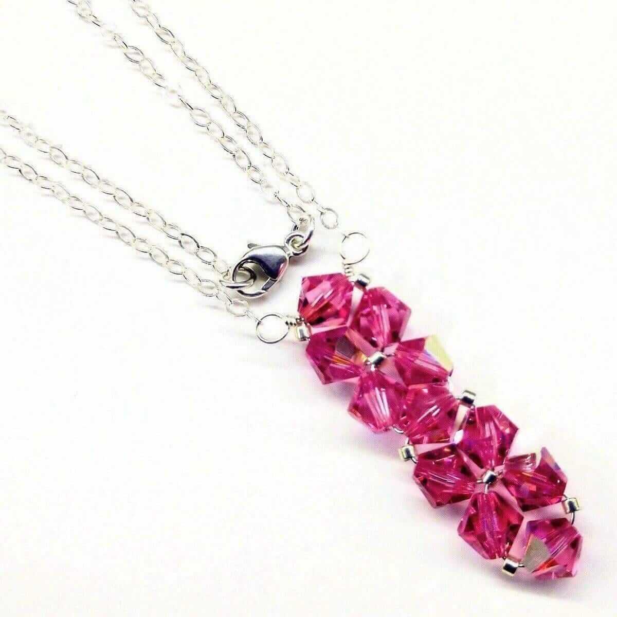 Wire Woven Crystal Rock Candy Necklace Handmade Various Colors Alexa Martha Designs