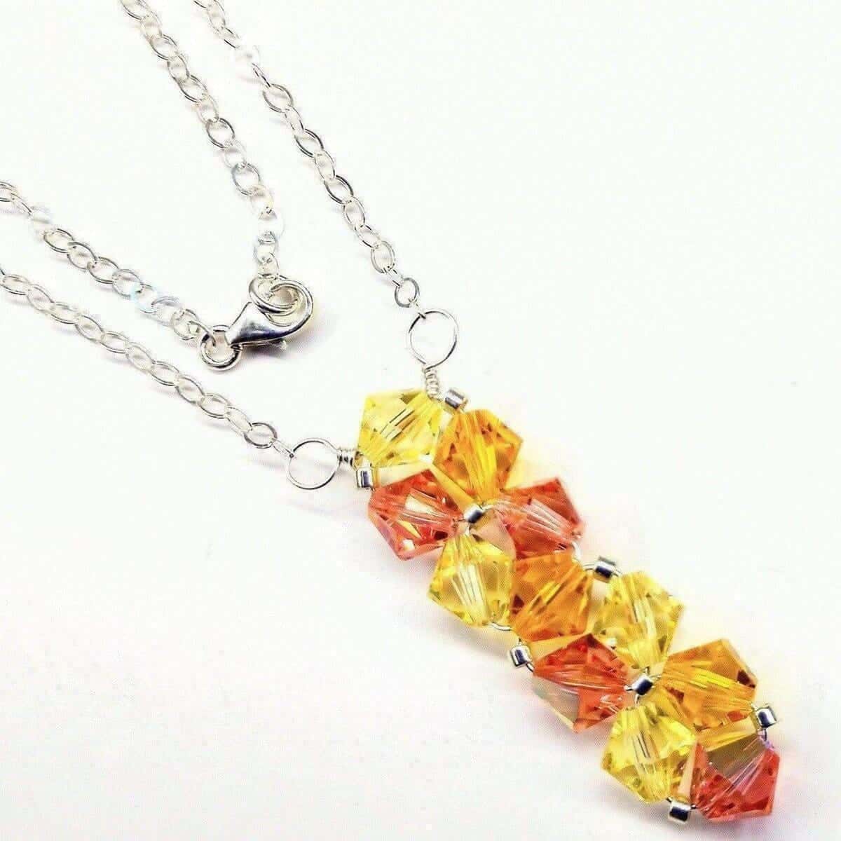 Wire Woven Crystal Rock Candy Necklace Handmade Various Colors Alexa Martha Designs