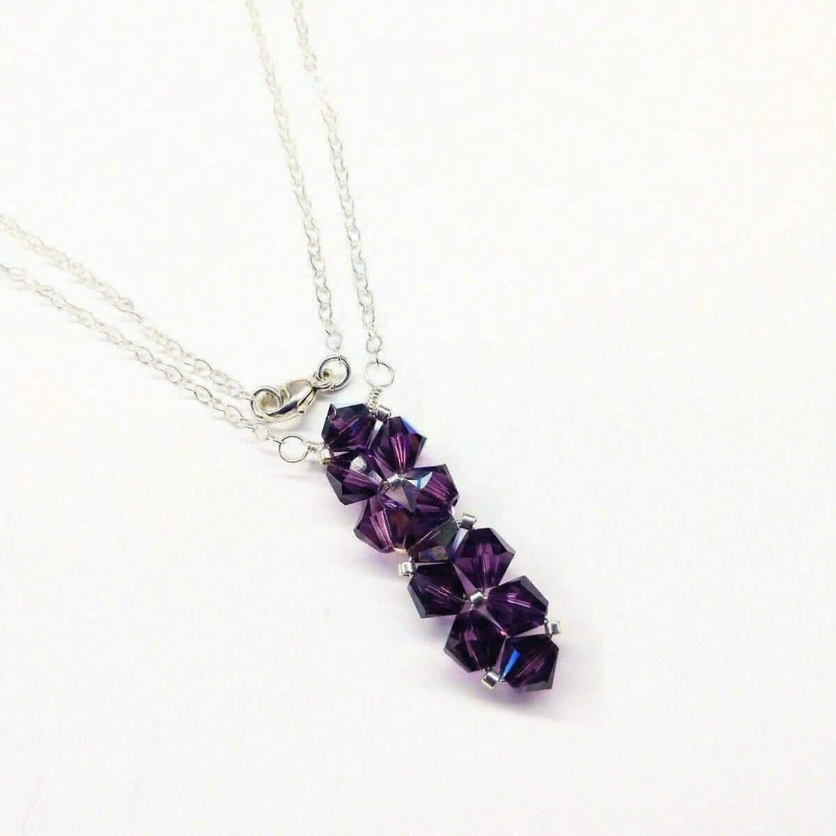 Wire Woven Crystal Rock Candy Necklace Handmade Various Colors Alexa Martha Designs