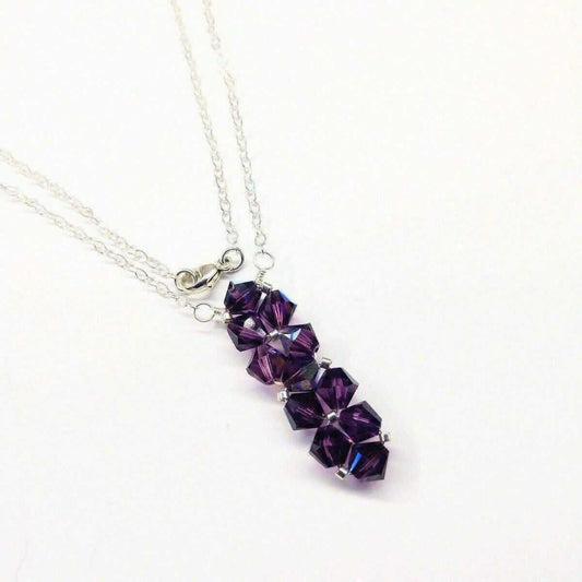 Wire Woven Crystal Rock Candy Necklace Handmade Various Colors Alexa Martha Designs