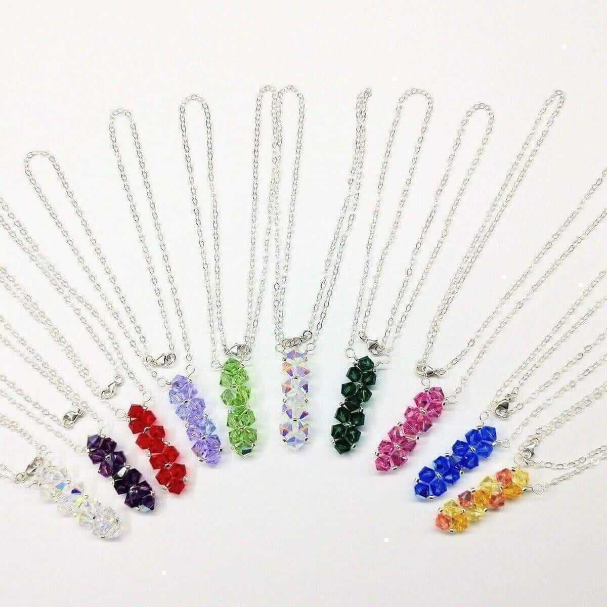Wire Woven Crystal Rock Candy Necklace Handmade Various Colors Alexa Martha Designs