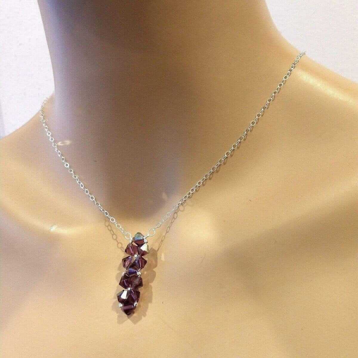 Wire Woven Crystal Rock Candy Necklace Handmade Various Colors Alexa Martha Designs