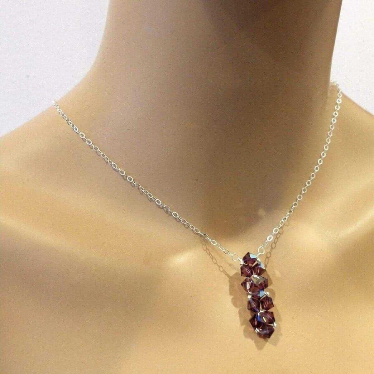 Wire Woven Crystal Rock Candy Necklace Handmade Various Colors Alexa Martha Designs