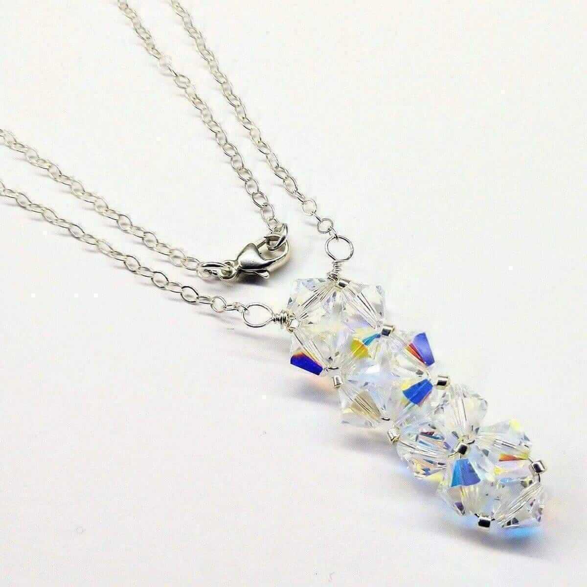 Wire Woven Crystal Rock Candy Necklace Handmade Various Colors Alexa Martha Designs