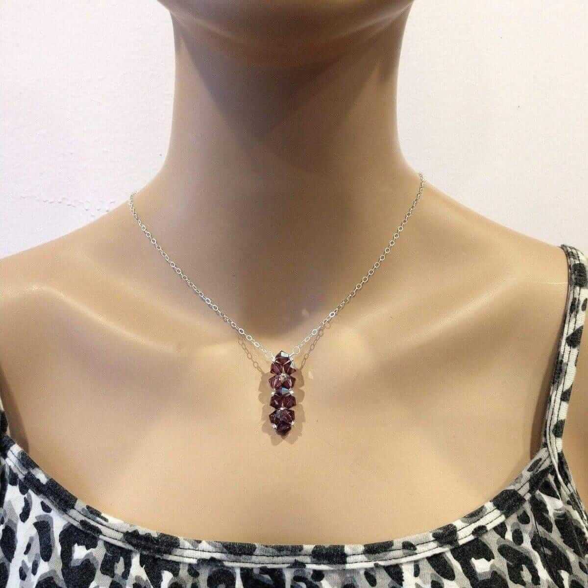 Wire Woven Crystal Rock Candy Necklace Handmade Various Colors Alexa Martha Designs