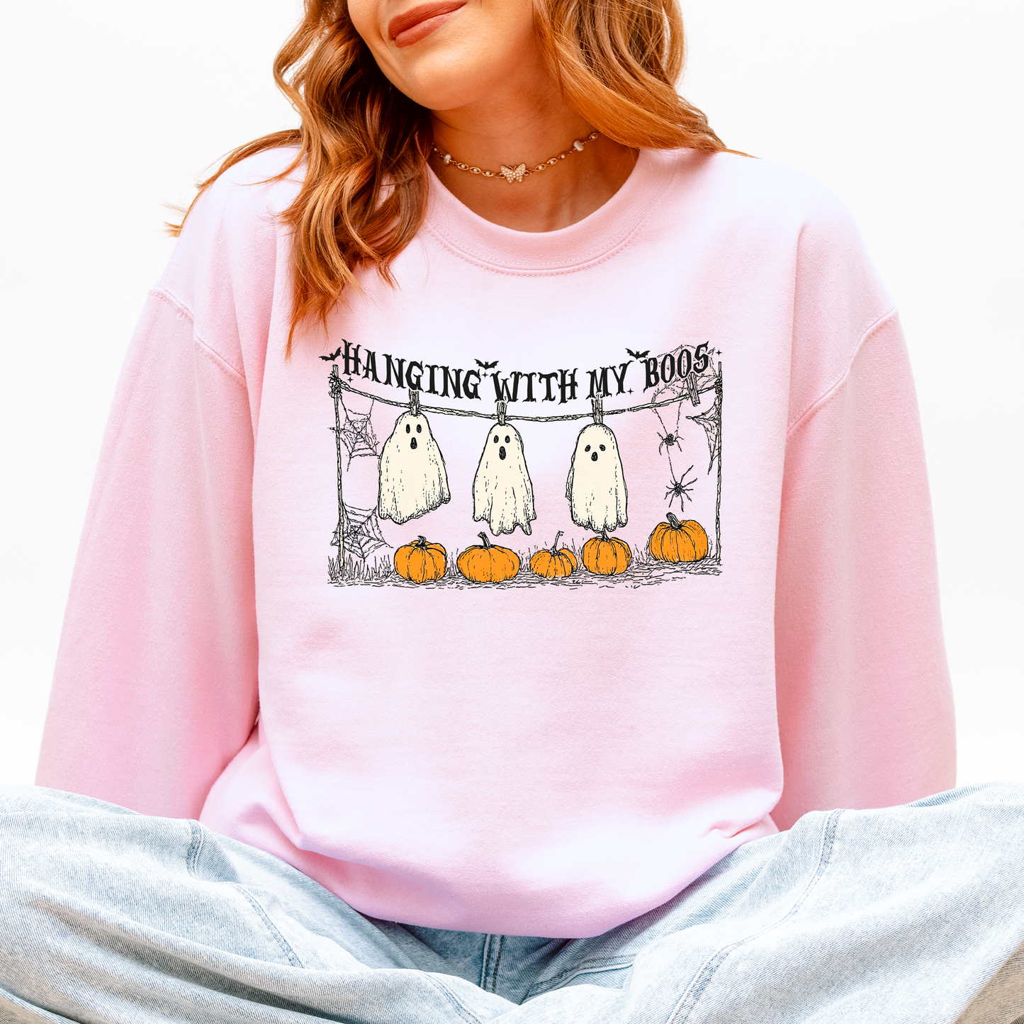 Halloween Funny Pumpkins Ghosts Hanging With My Boos Sweatshirt Refinery Number One