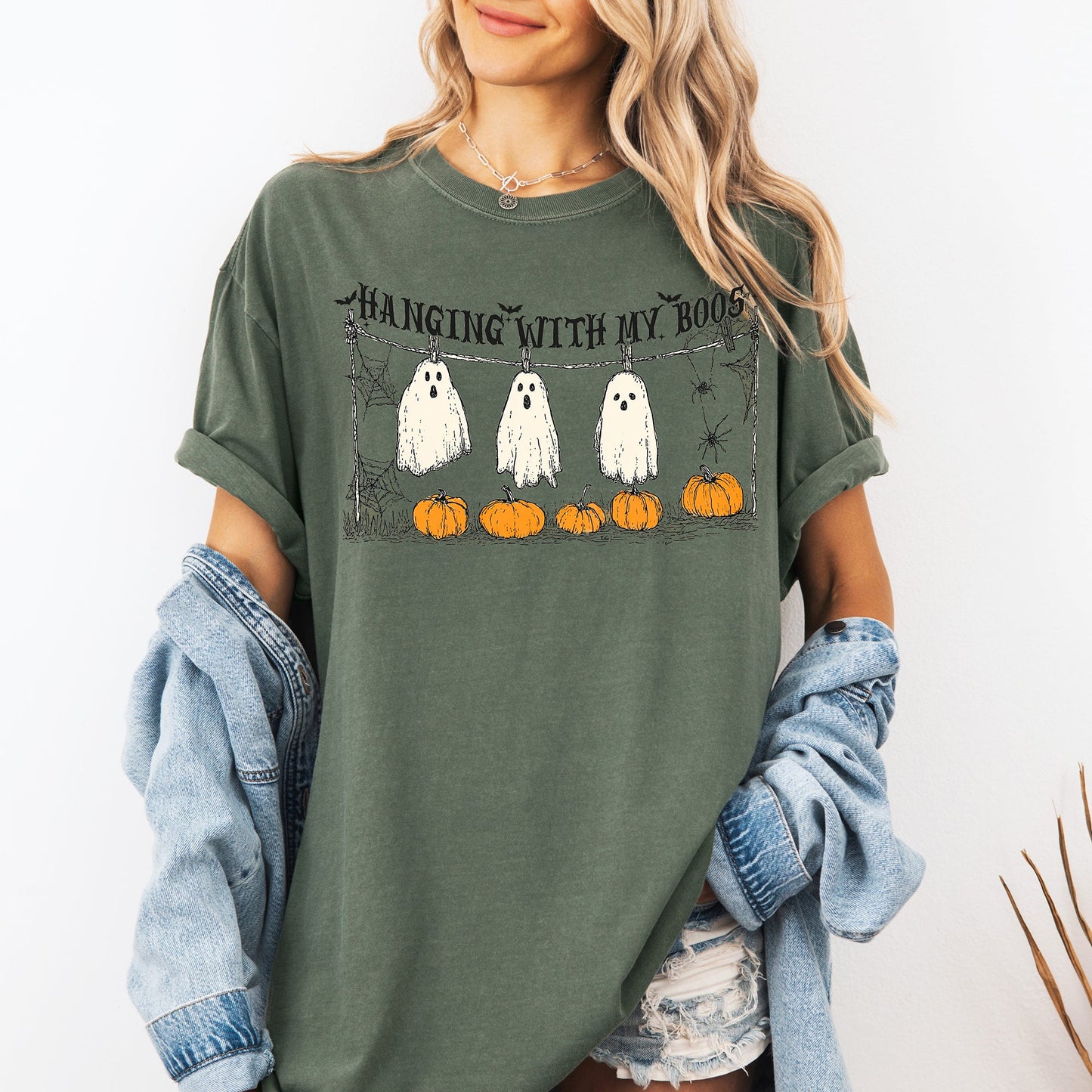 Hanging With My Boos Comfort Colors T-Shirt Halloween Funny Pumpkins