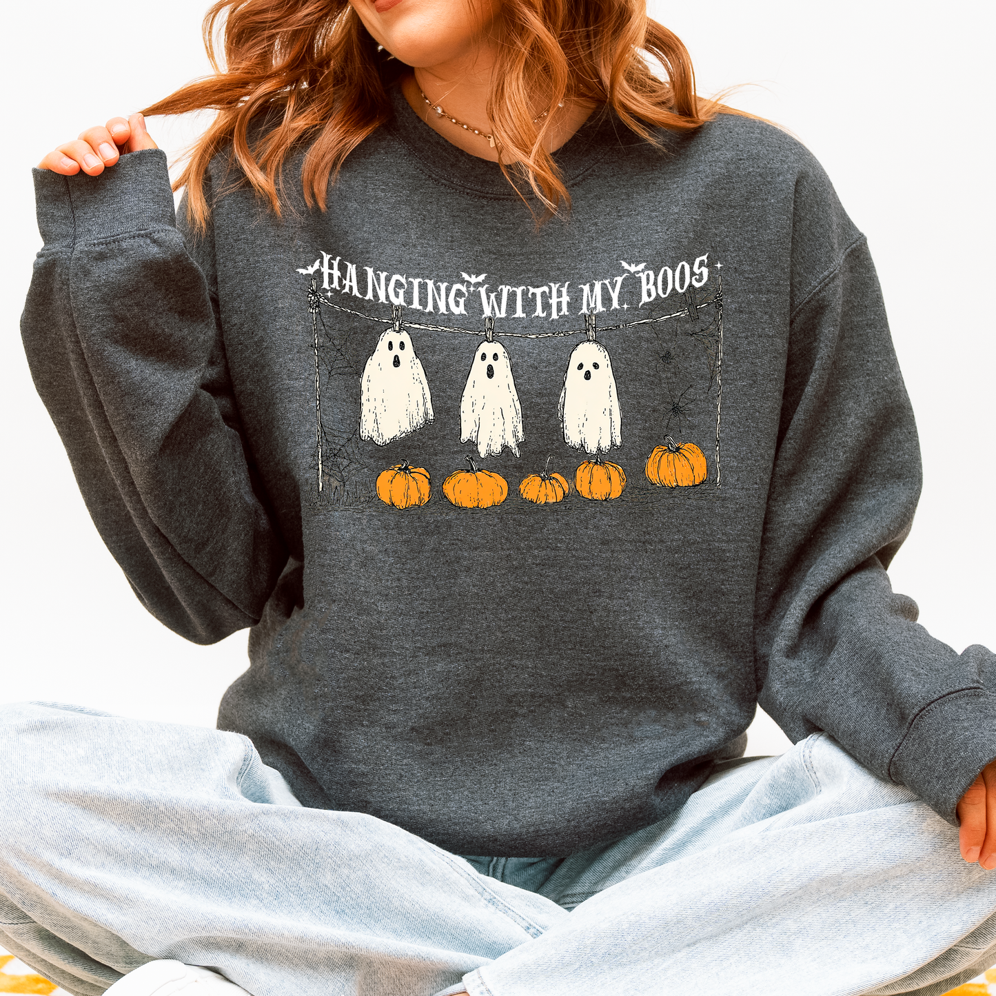 Halloween Funny Pumpkins Ghosts Hanging With My Boos Sweatshirt Refinery Number One