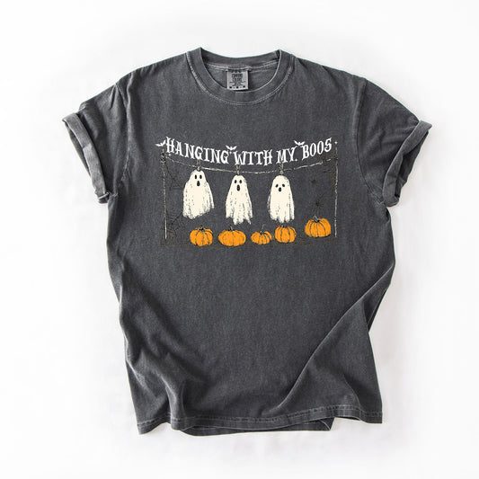Hanging With My Boos Comfort Colors T-Shirt Halloween Funny Pumpkins