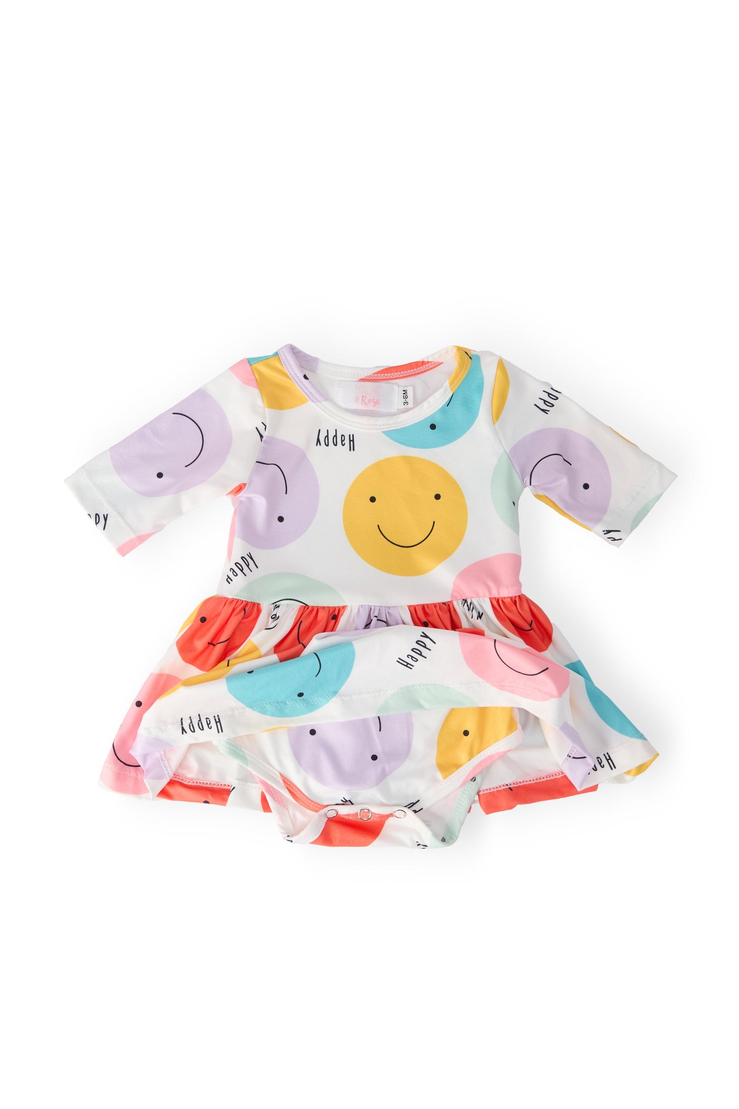 Happy Days 3/4 Sleeve Twirl Bodysuit Baby Apparel Mila & Rose