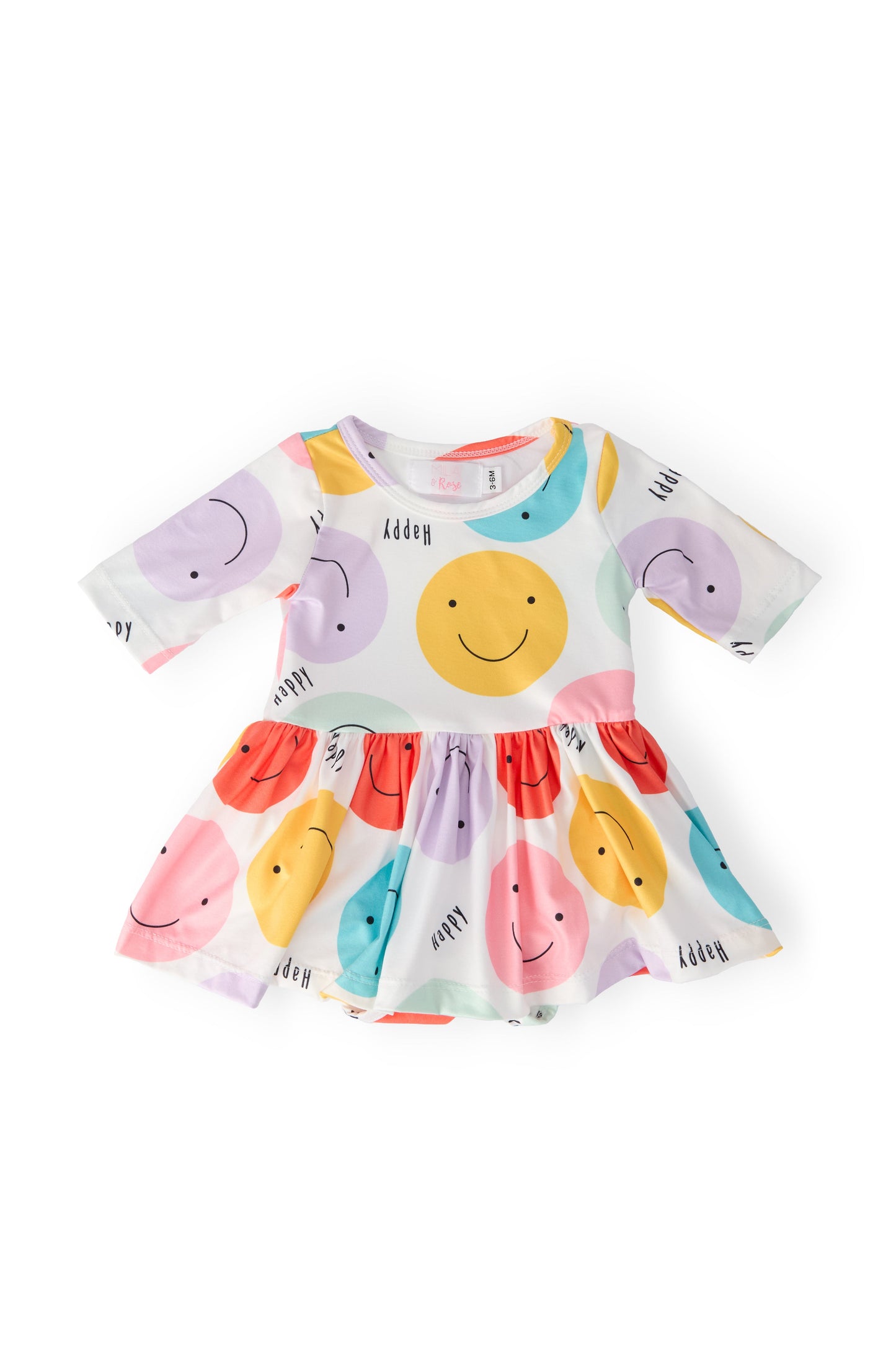Happy Days 3/4 Sleeve Twirl Bodysuit Baby Apparel Mila & Rose