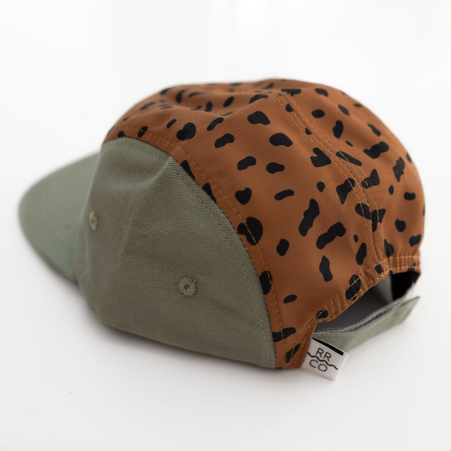 Five-Panel Hat Green Cheetah Kids Adjustable Rad River Co.