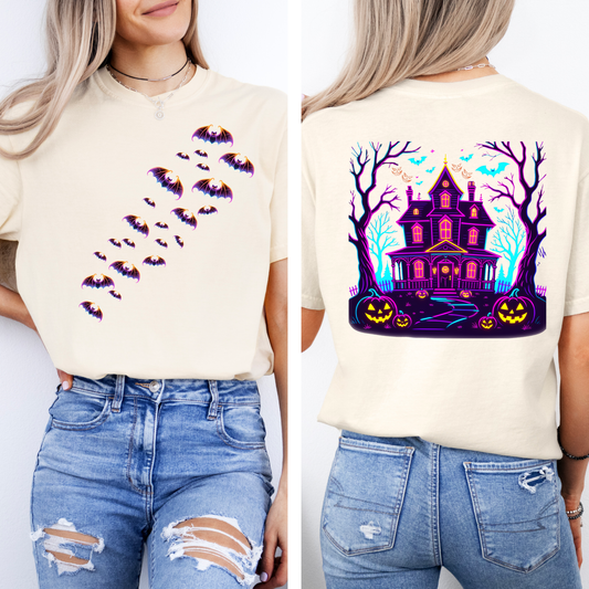 Haunted House Bright Colors Comfort Colors T-Shirt