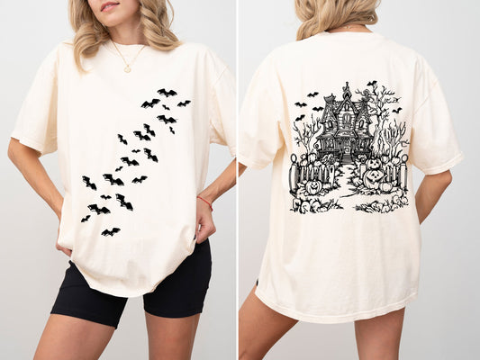 Haunted House Retro Halloween Comfort Colors T-Shirt