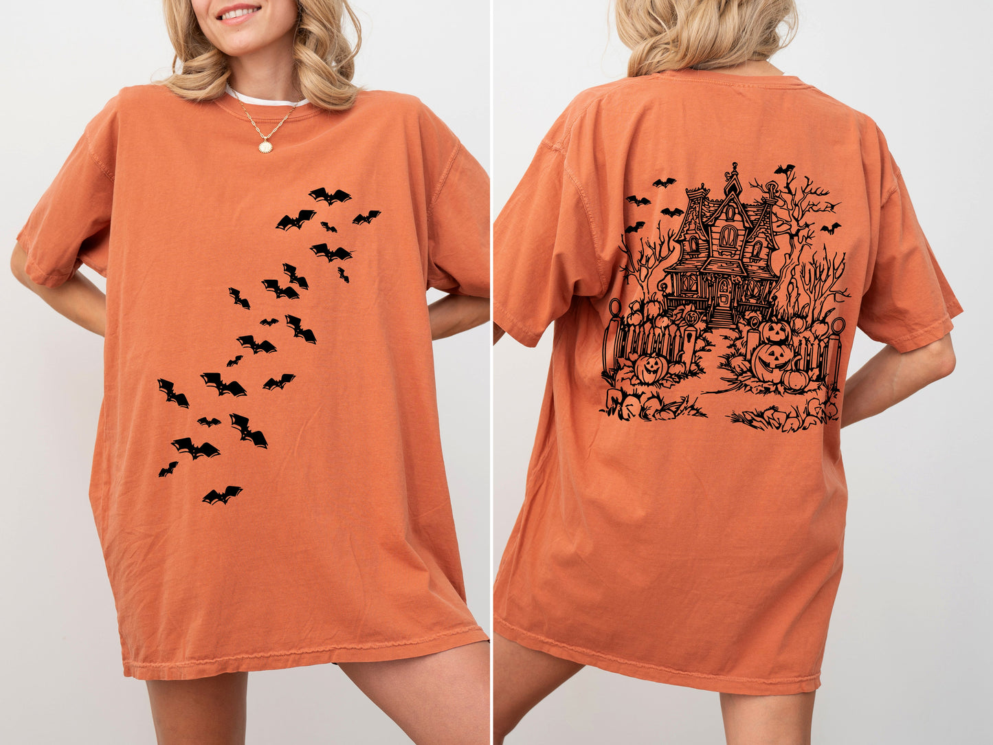 Haunted House Retro Halloween Comfort Colors T-Shirt