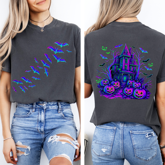 Haunted House Bright Colors Comfort Colors T-Shirt