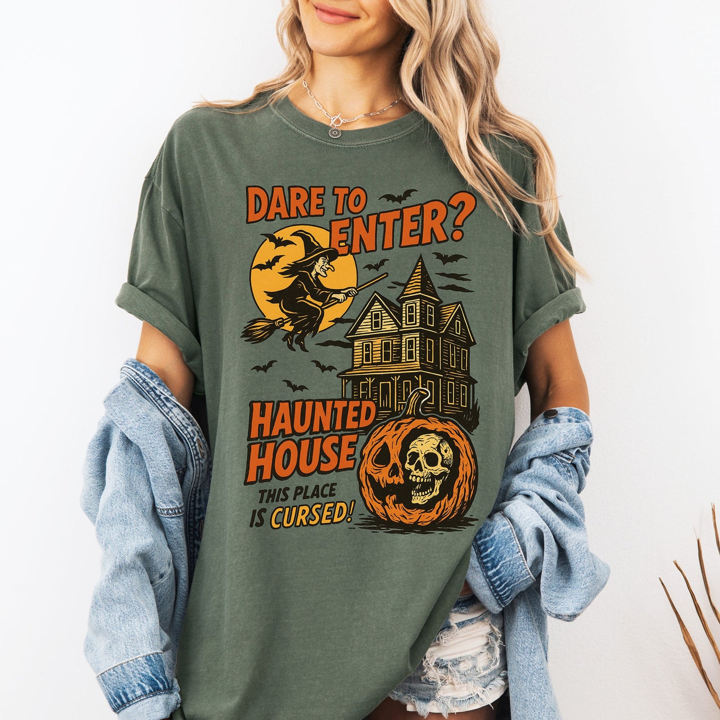 Haunted House Retro Spooky Halloween Comfort Colors T-Shirt Refinery Number One