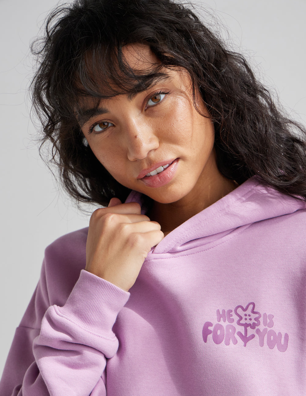 He Is With You Violet Bloom Unisex Hoodie