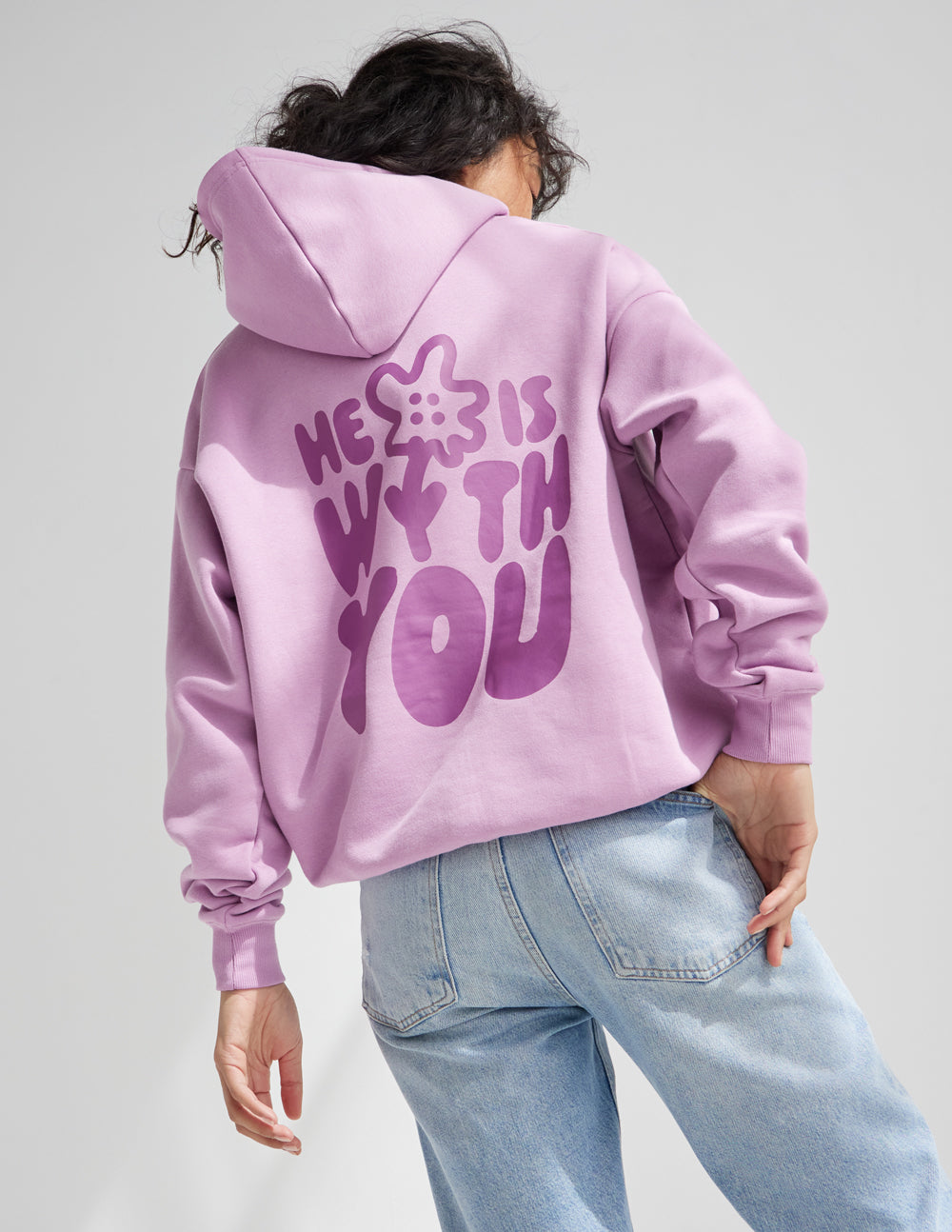 He Is With You Violet Bloom Unisex Hoodie