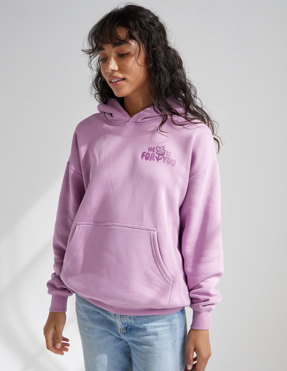 He Is With You Violet Bloom Unisex Hoodie