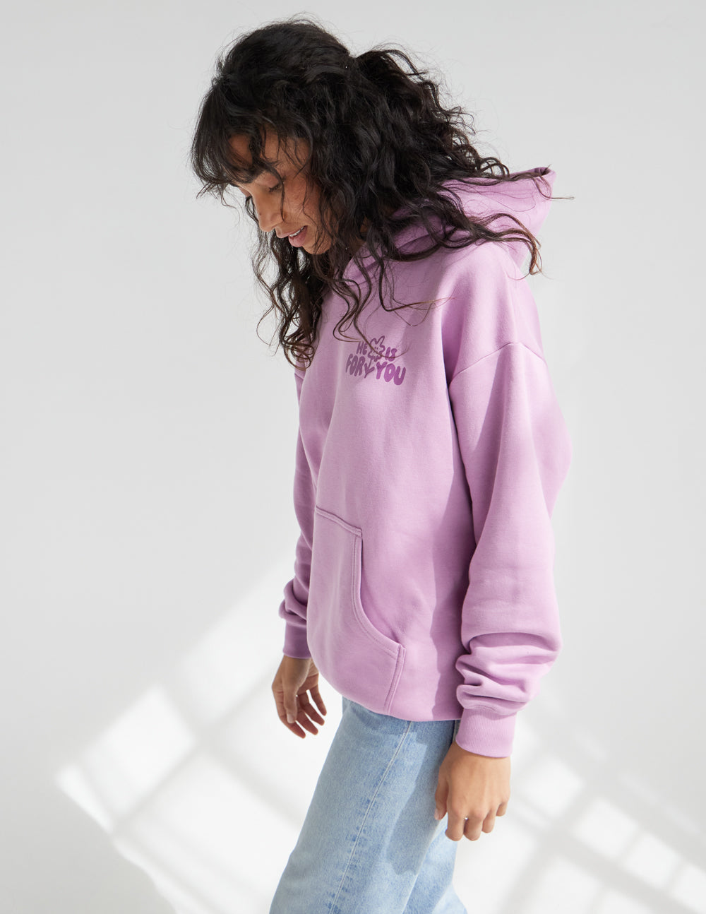 He Is With You Violet Bloom Unisex Hoodie