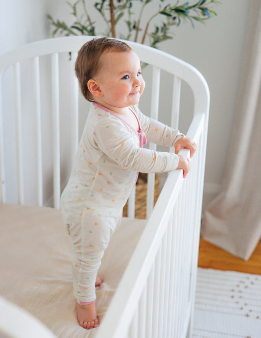 Heart Bamboo Convertible Footed Onesie Ultra-Soft Baby Sleepwear