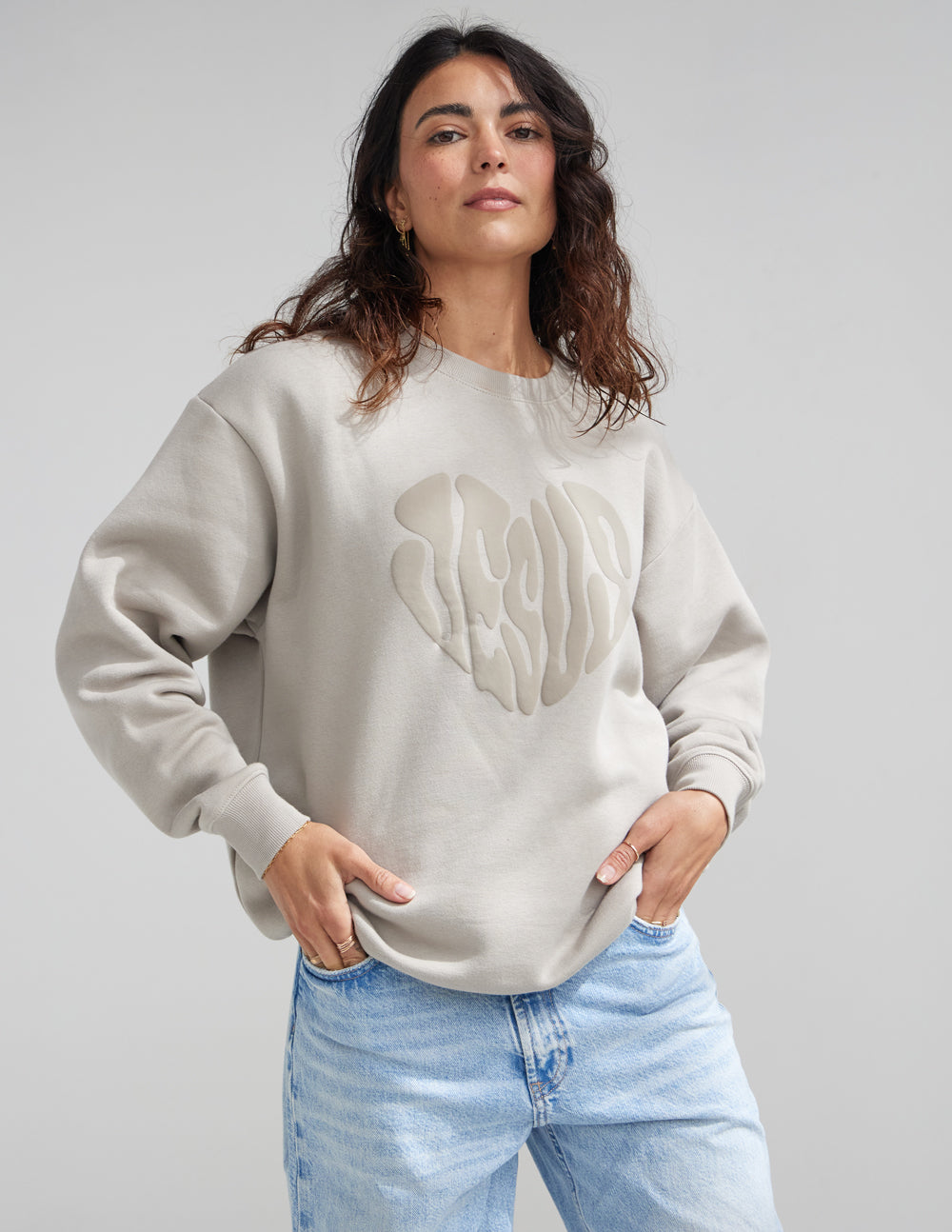 Heart Jesus Lunar Rock Unisex Crewneck