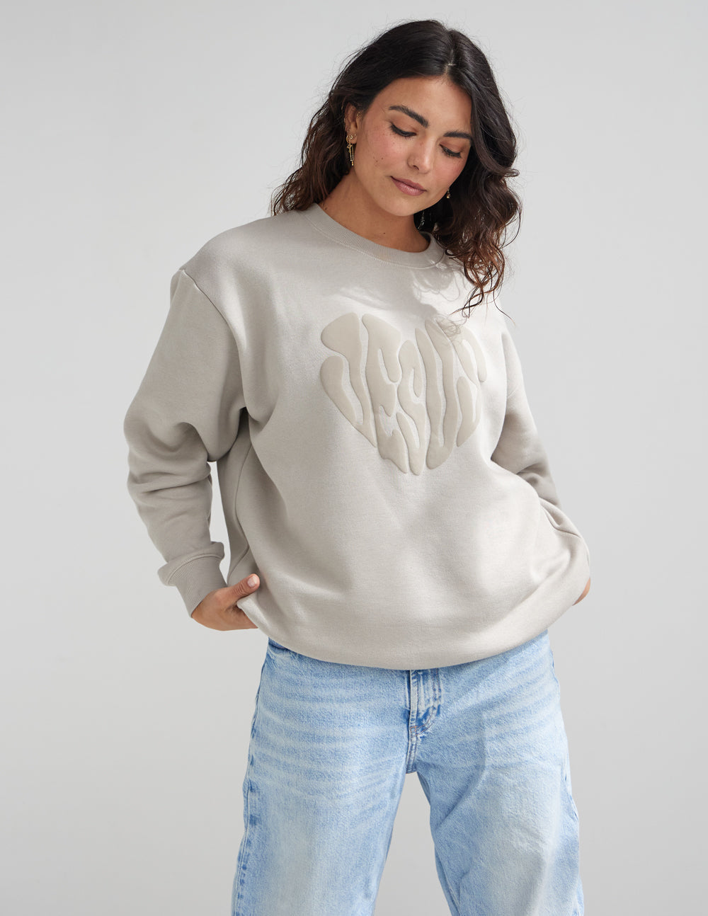 Heart Jesus Lunar Rock Unisex Crewneck