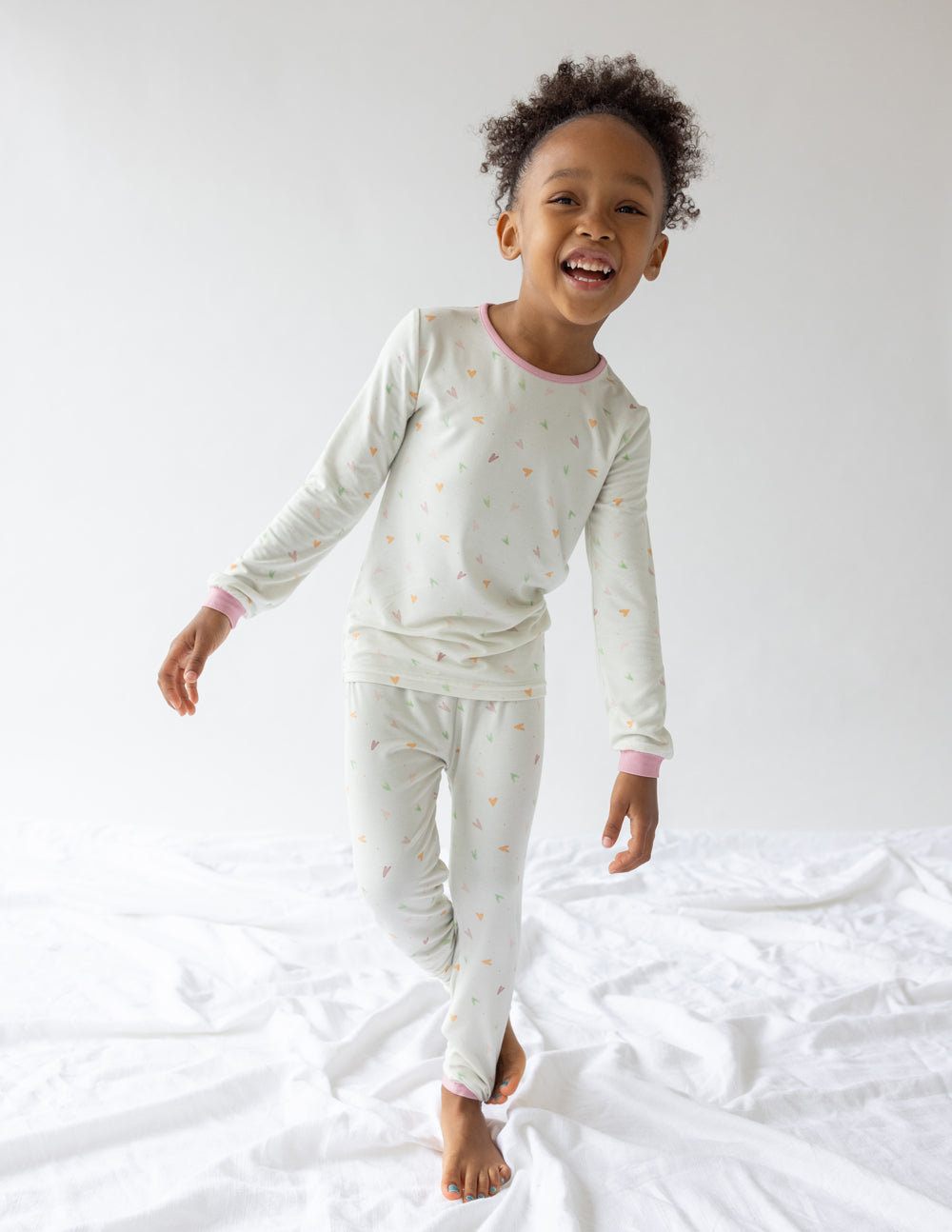 Heart Bamboo Kids Pajama Set Ultra-Soft Breathable Two-Piece Set