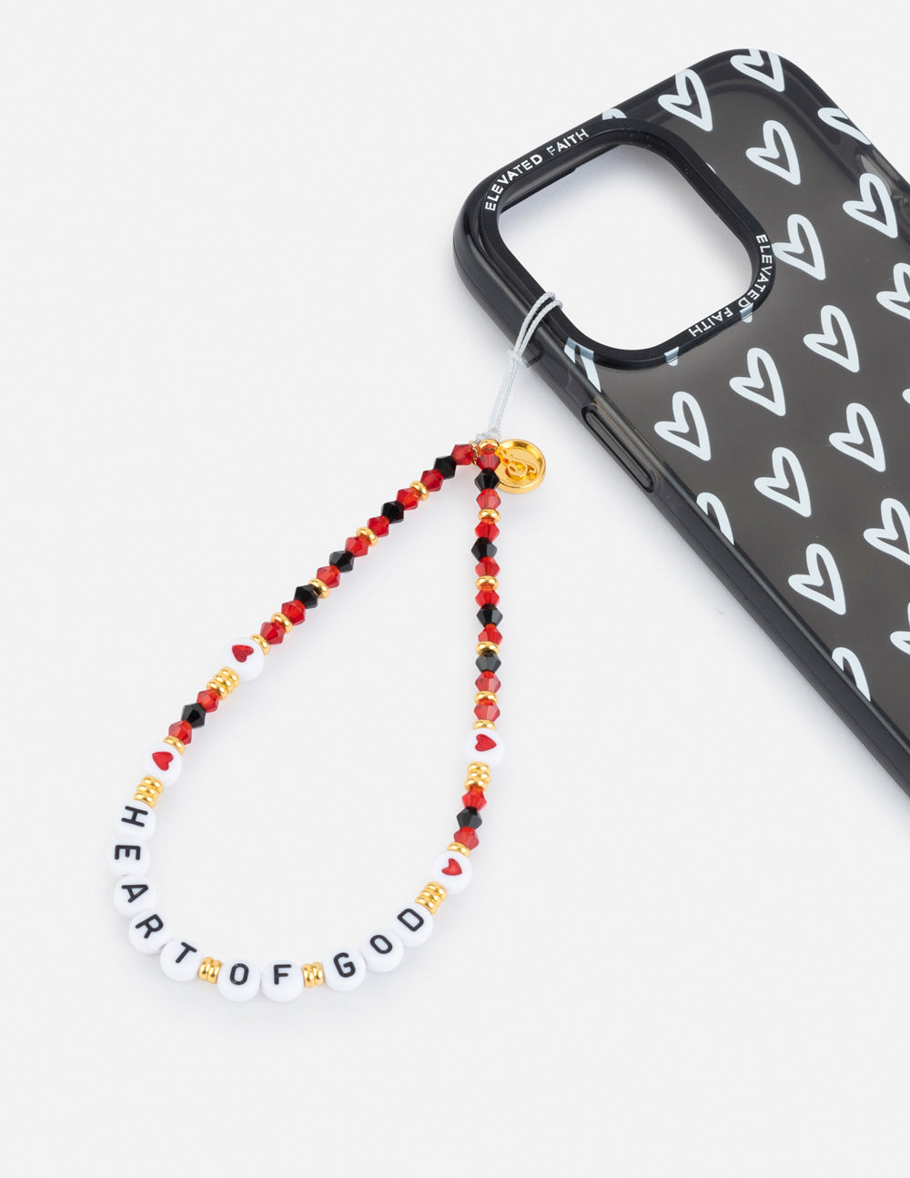 Heart of God Beaded Phone Charm Accessory Elevated Faith