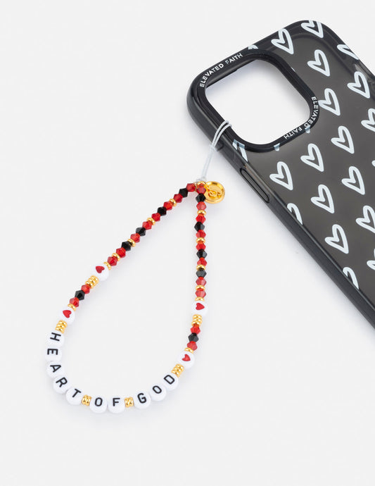 Heart of God Beaded Phone Charm Accessory Elevated Faith