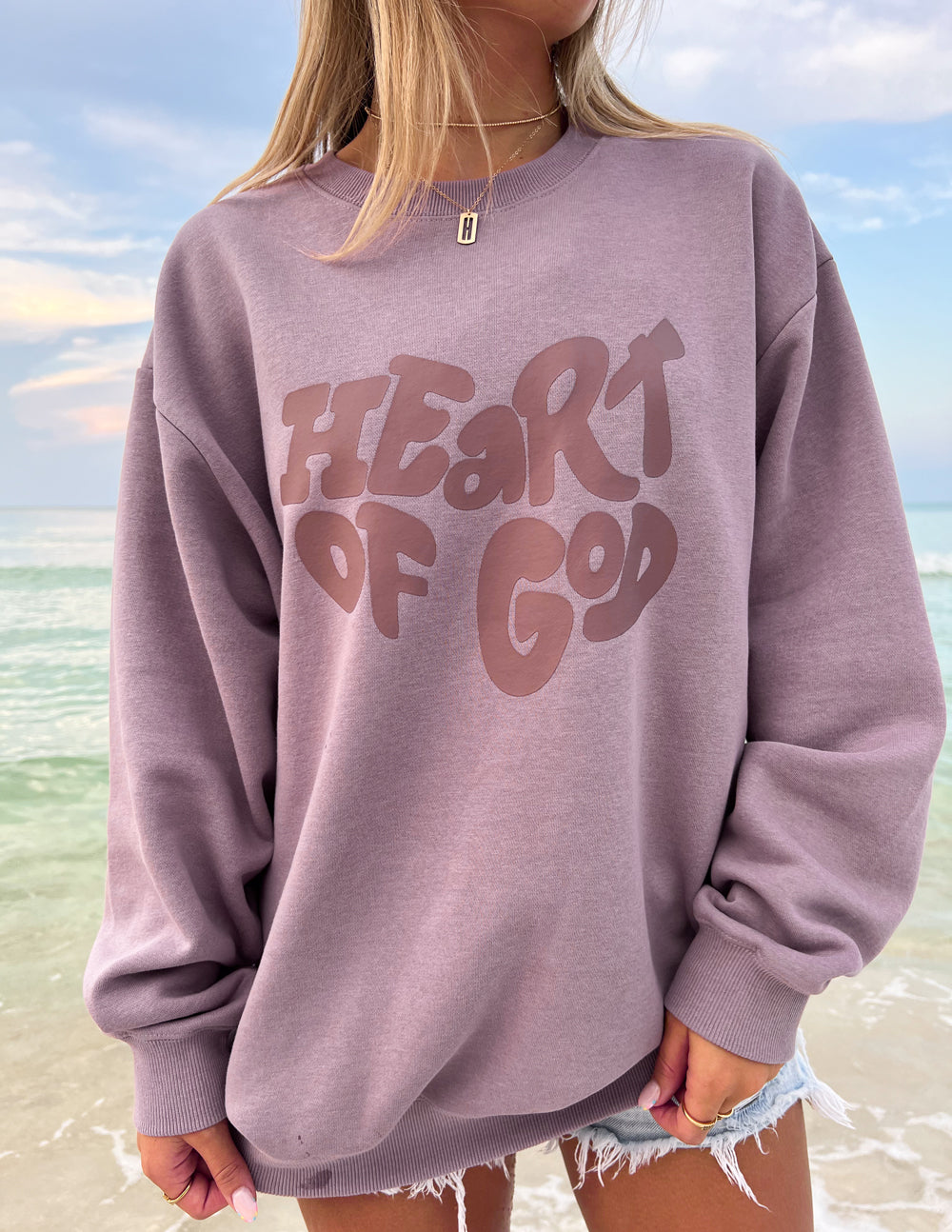 Heart of God Wistful Mauve Unisex Crewneck